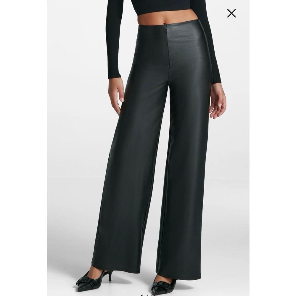 NWOT Commando Wide Leg Faux Leather Pants in Black SZ S